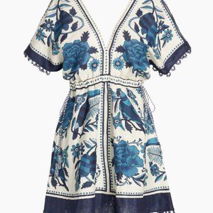 New with Tags Farm Rio Tropical Tiles Mini Dress - Size Large